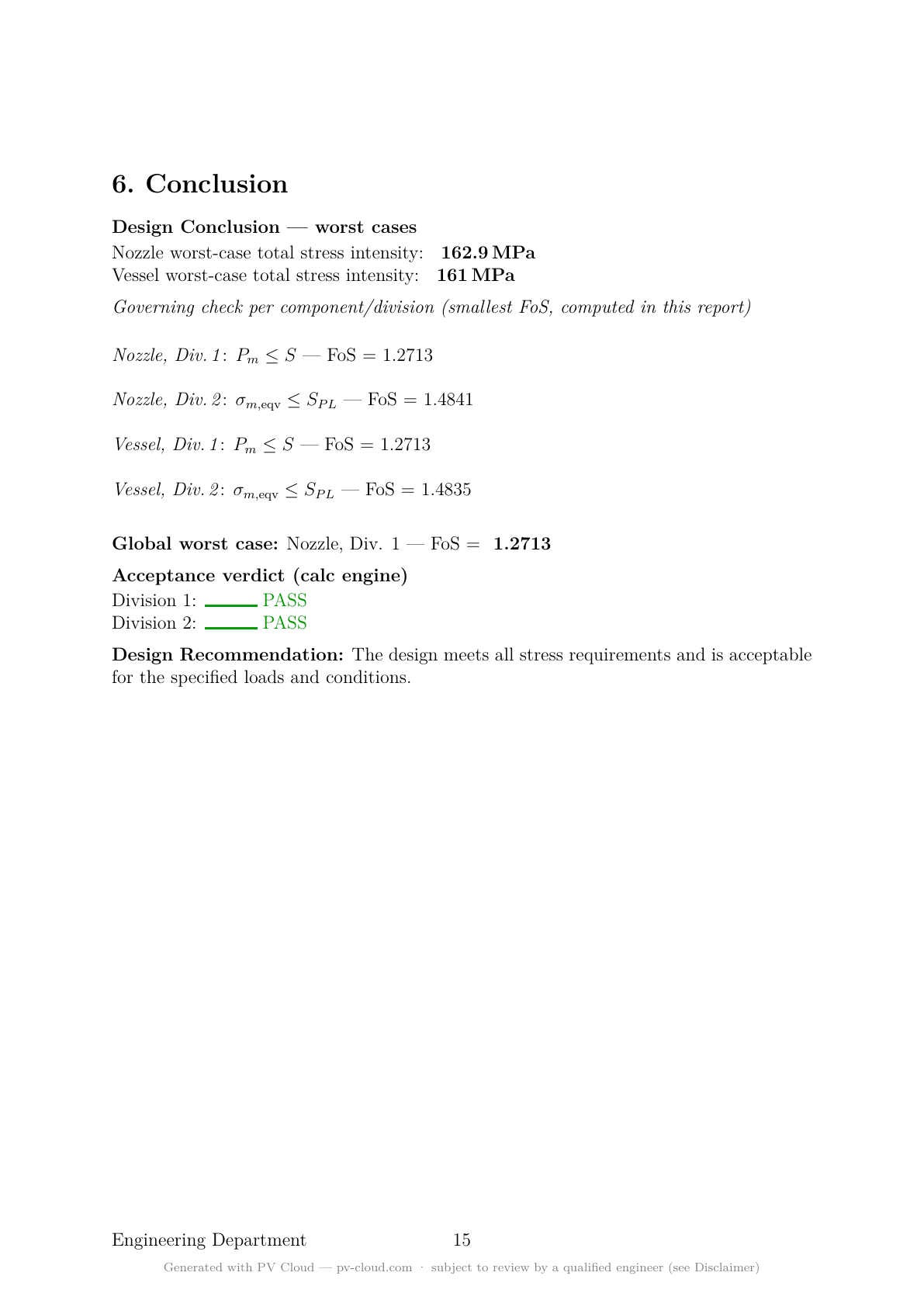 Report — conclusion and verdict